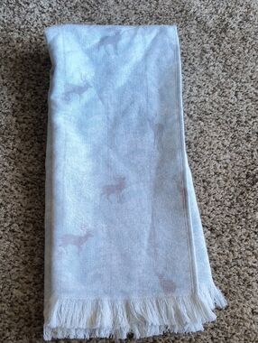 Ladinne Ivory Cotton Towel with Red Logo Tag